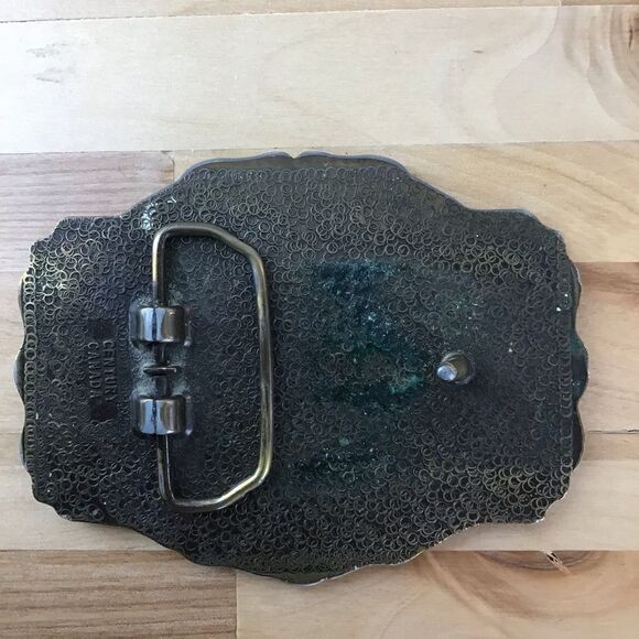 Vintage western EQUESTRIAN metal buckle belt Century Canada Pony Express cowboy - Picture 4 of 10